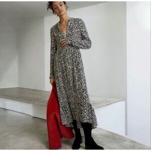 Mare Mare X Anthropologie Lynda White Leopard Maxi Dress Size S
